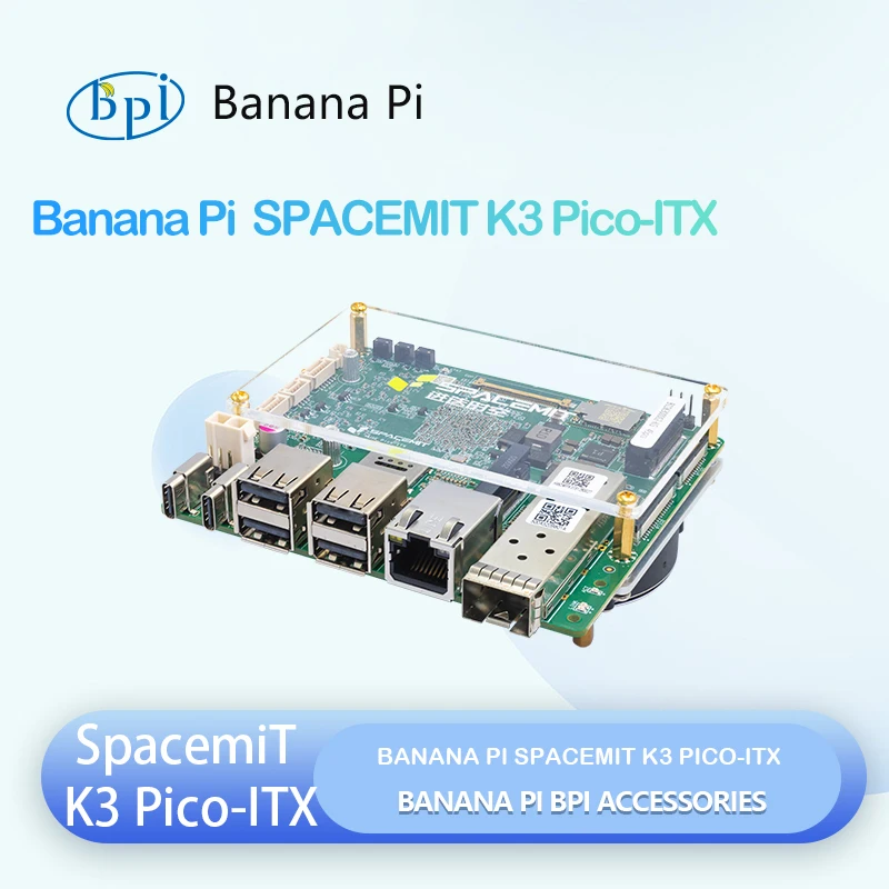 

SPACEMIT K3 60TOPS AI SBC Pico-ITX RISC-V Development Board with 8GB LPDDR5 for Robotics, Edge AI & Industrial Applications