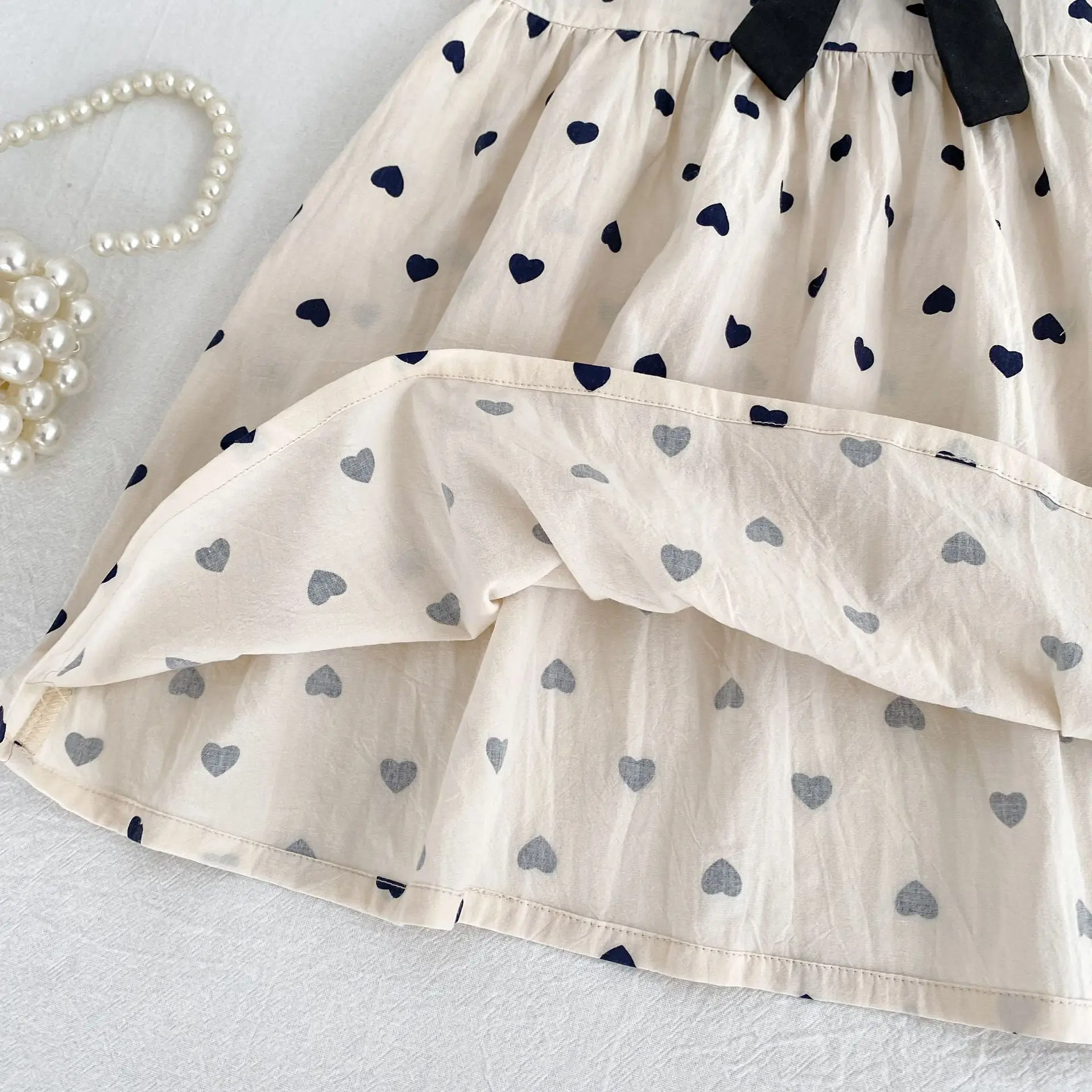 2026 Neues Frühlings-Schwesterkleid 2-6 Jahre Mädchen Partykleid Baumwolle Kinder Herzförmiges Kleid 0-24 Monate Baby Mädchen Kurzarm Bedruckter Strampler – Detail 17