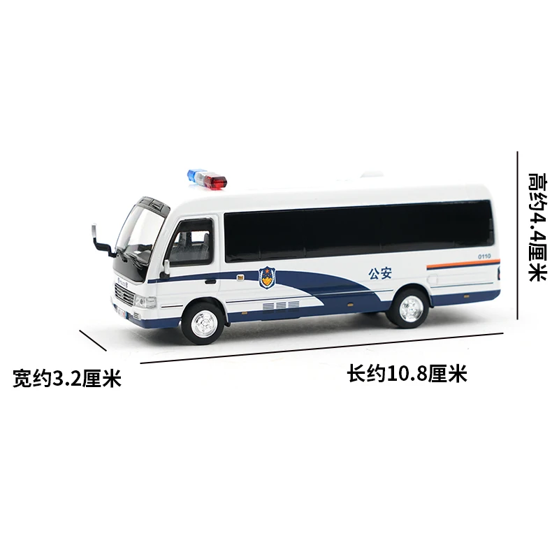 Diecast Alloy 1:64 Scale Koste Police Medium Bus Model Adult Classic Collection Display Ornament Gift Souvenir