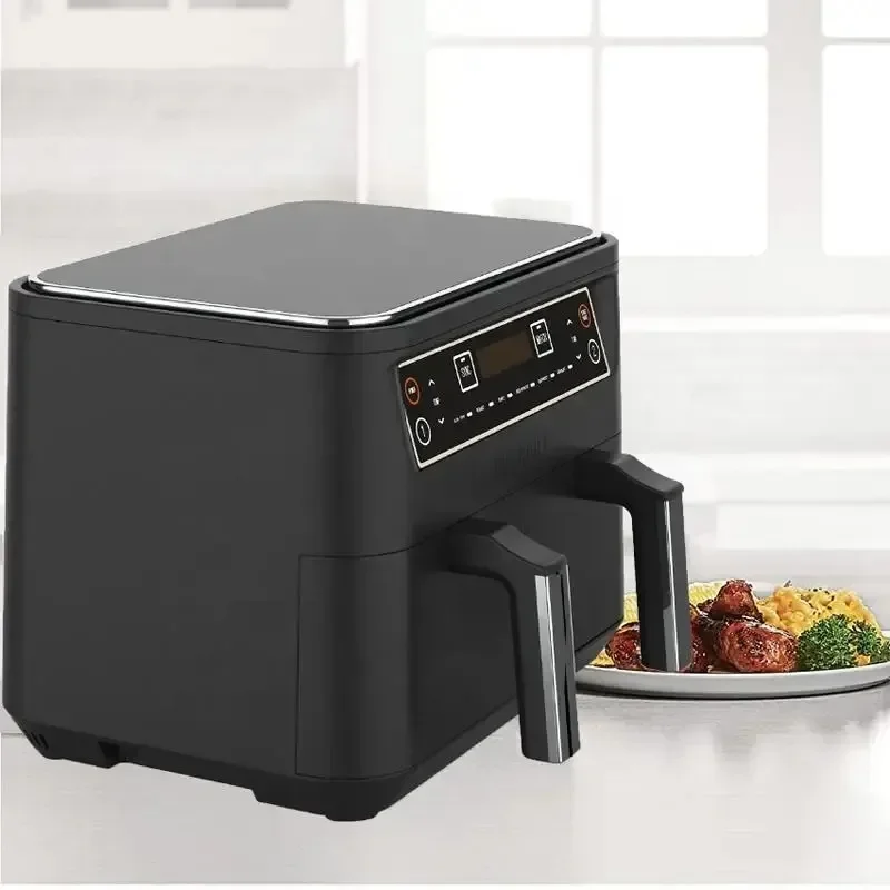 9L Smart Double Air Fryer Oven Household Electric 2 Individual Baskets Digital American Touch Screen Cooking