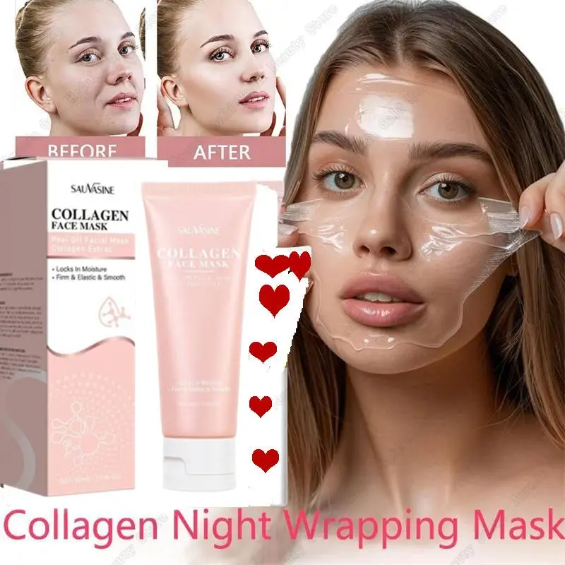 Night Collagen Wrapping Mask Rejuvenation Moisturizing Brightening Korean Face Mask Make Glowy Skin Elasticity Facial Mask 80ml