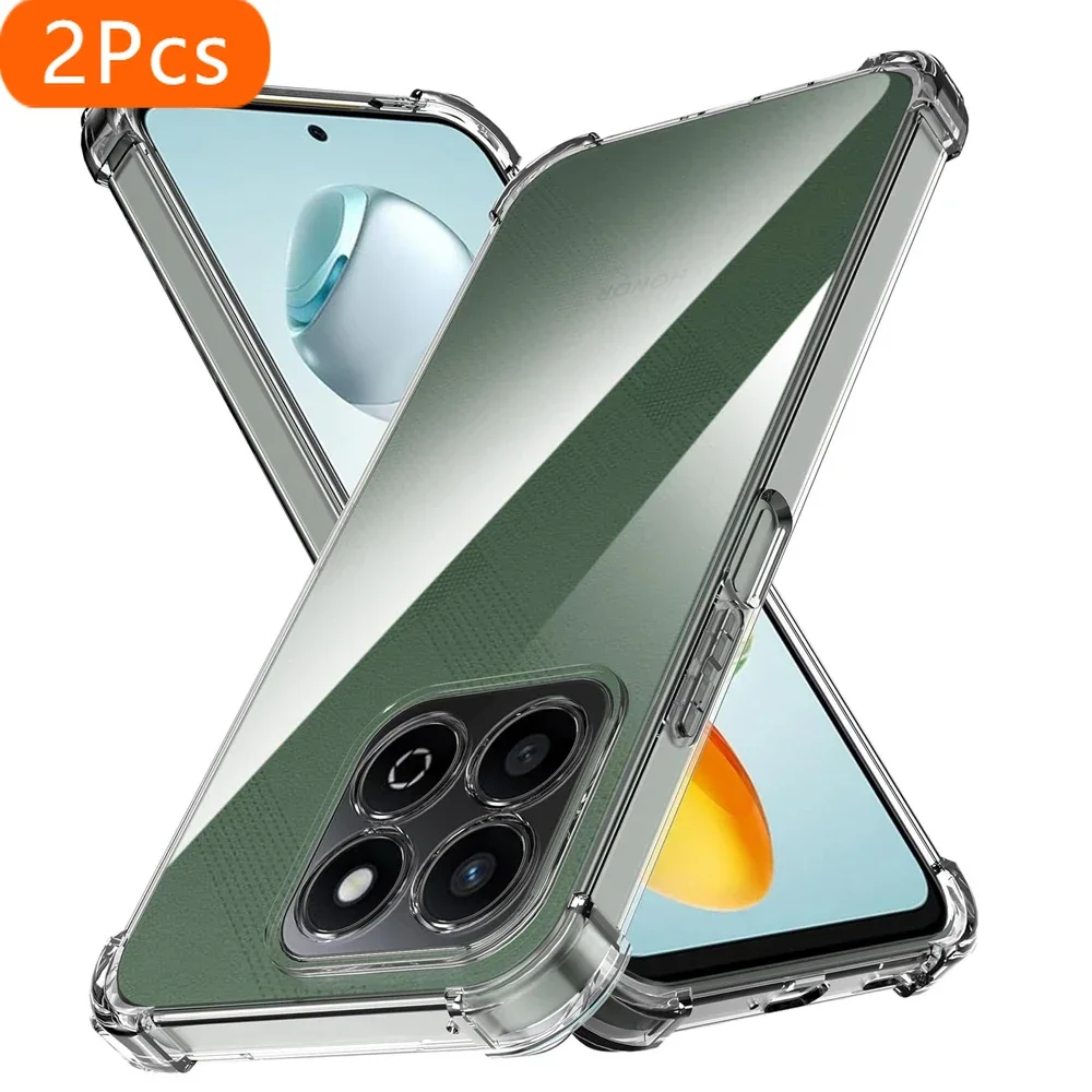 

2Pcs Shockproof TPU Case for Honor 200 Smart X7c 4G Honor200 Smart 200Smart Protective Cover Transparent Capa Fundas Coques Hono