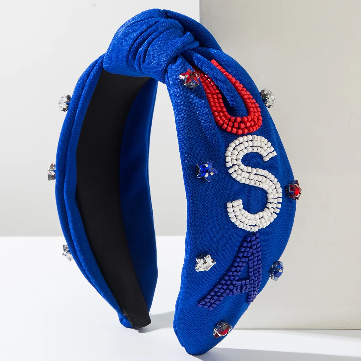 Europese En Amerikaanse Handgestikte Letters Hoofdband Usa American Independence Day Flag Haaraccessoires