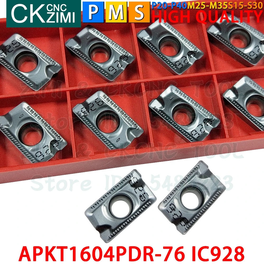 Imagem -02 - Apkt 1604 Pdr 76 Ic928 Inserções de Carboneto Inserir Fresamento Insira Ferramentas Apkt 1604pdr Cnc Mecânicos Torno Ferramentas de Corte Indexáveis Apkt1604pdr76 Ic928