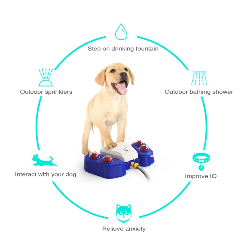 Dog Playing Water Toy Step on Sprinkler Activated Automatic Squirting Water Provides Outdoor Drinking Fresh Water for Large Dog