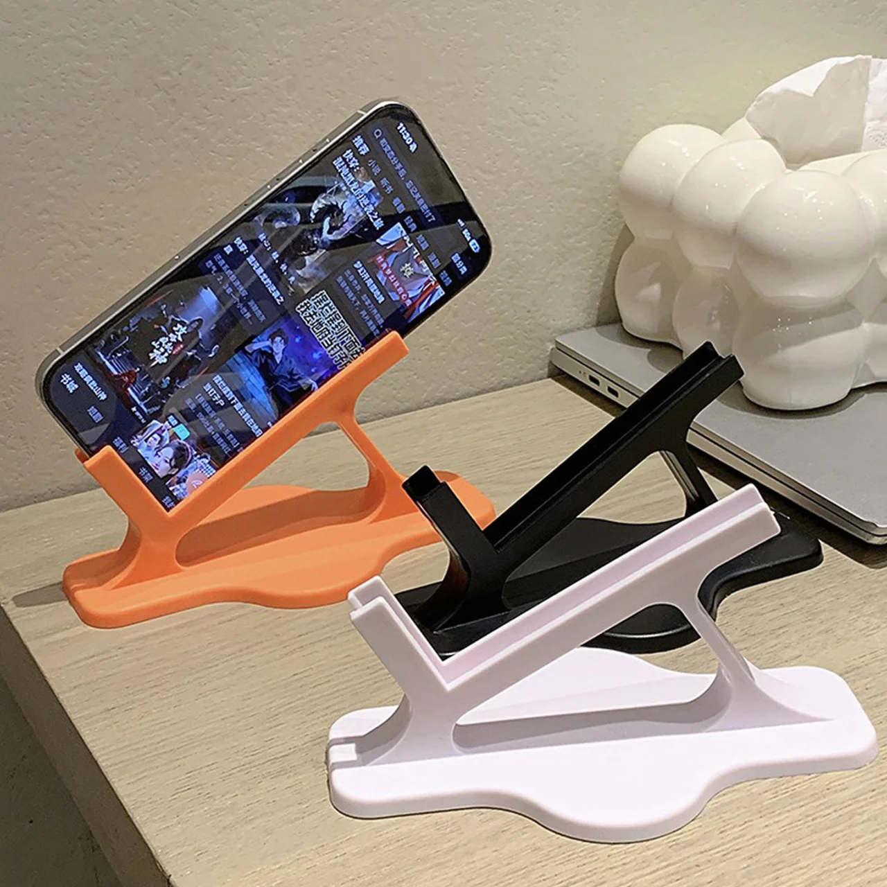3Pcs Side-Lying Phone Holder Less Prone To Tipping Mobile Phone Support Bracket Universal Table Phone Stand For Sofa Bedside