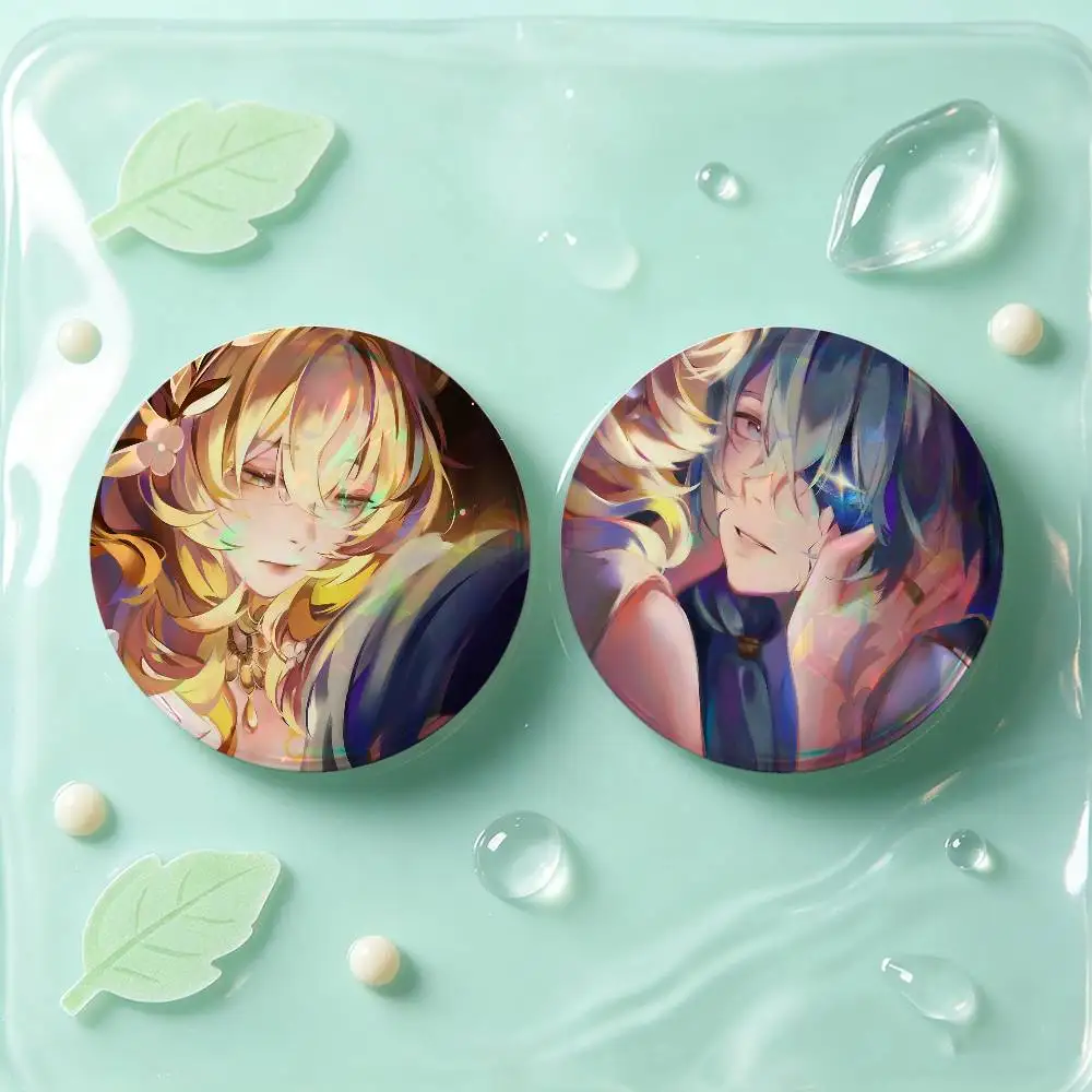 Anaglaea Honkai Star Rail Badges 25 32 44 58 75 Mm Round Cosplay Pin Bag Decor Fans Collect Friends Gifts Brooch Souvenir