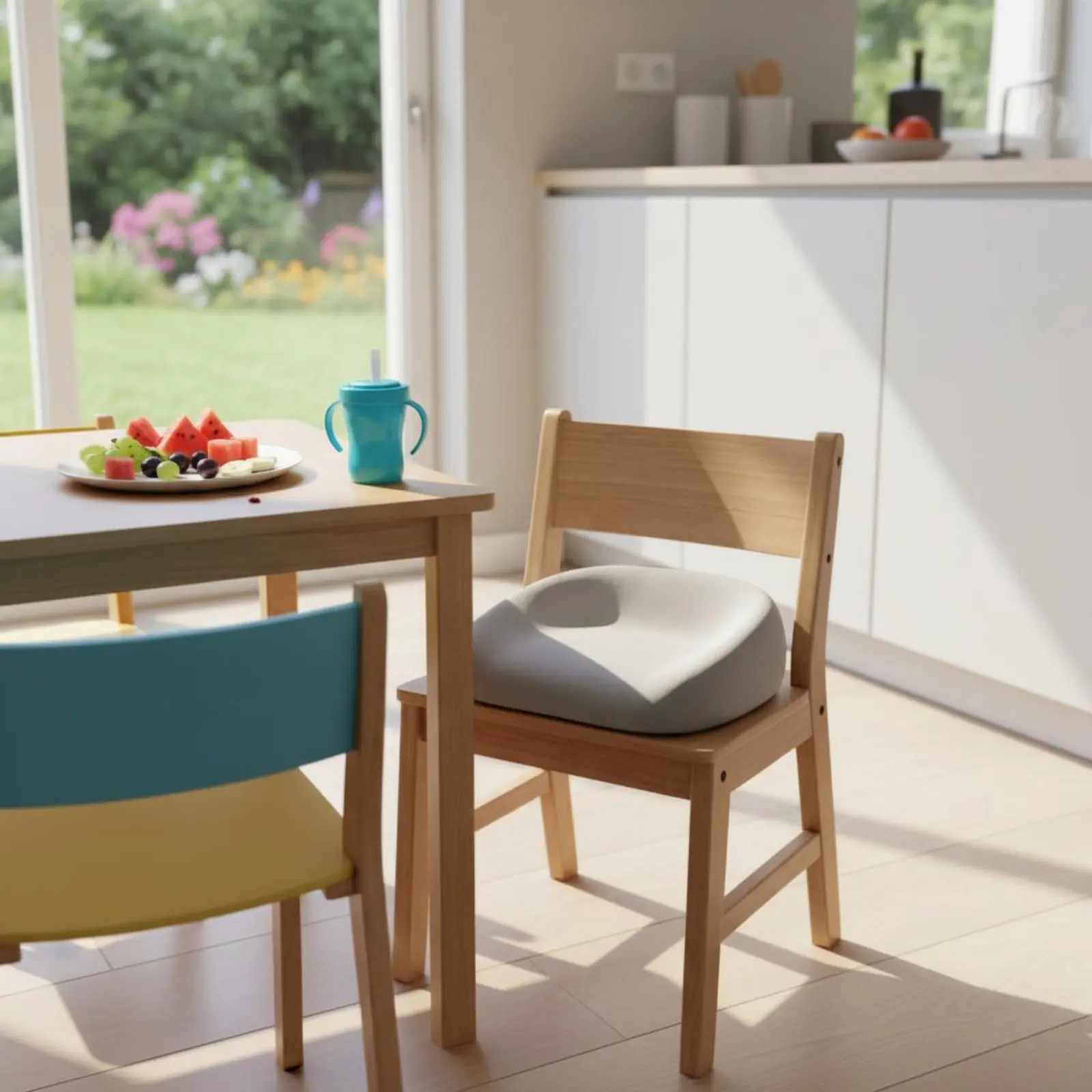 Child Heightening Seat Pad Cleanable Cover Kids Chair Booster Pad Young Child Dining Booster Seat Slow Recovery Seating