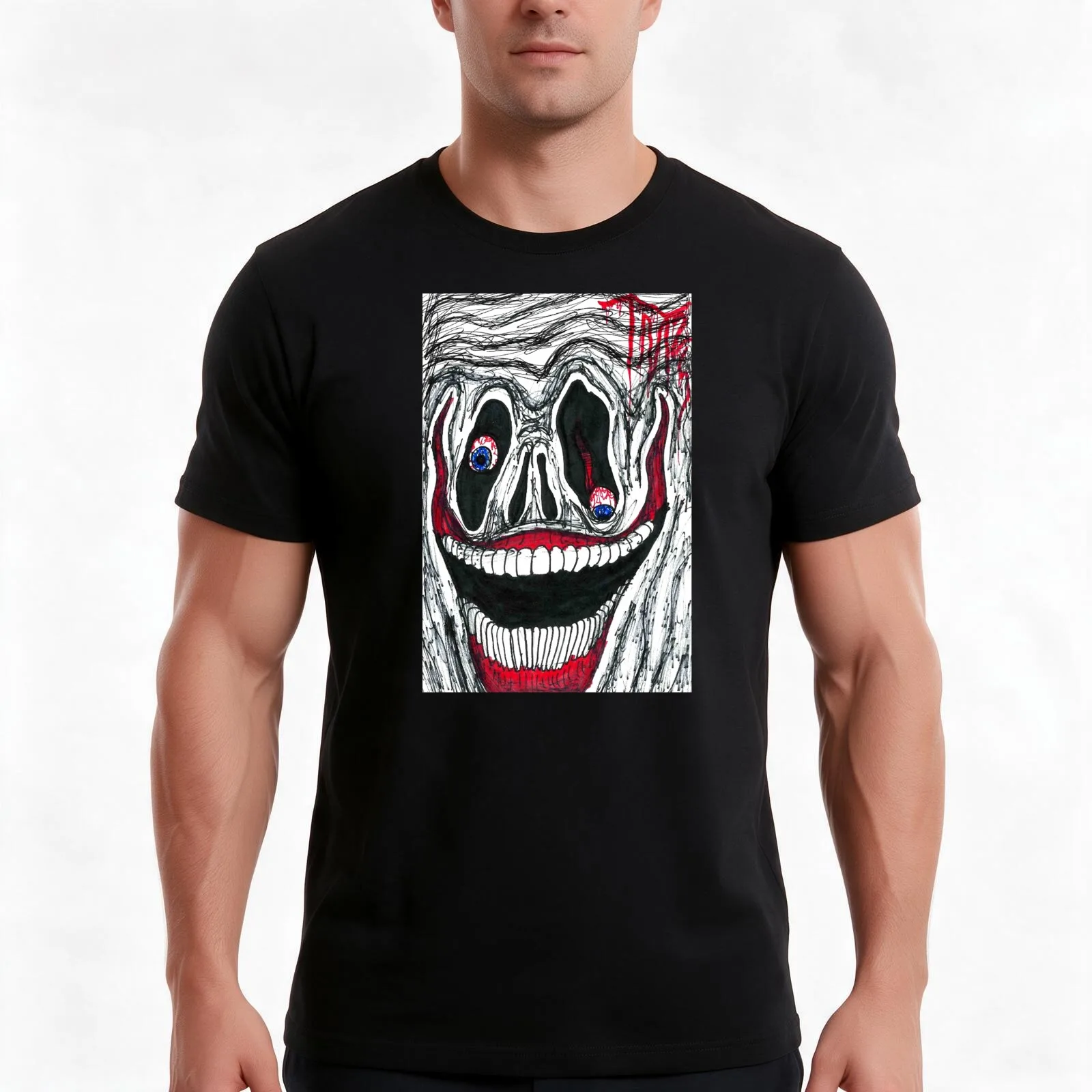 Melting Mark Oversized T-Shirt, Summer Casual Cotton Tee, Oversized Streetwear Tops, Vintage Graphic Print, Unisex Men Women
