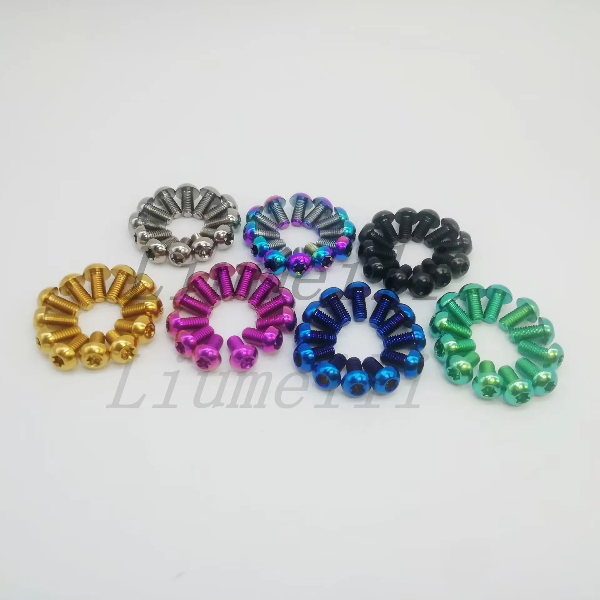 Liumeili M5x10mm Titanium Ti Mountain Cycling Bike Disc Rotor Bolt Torx T25 Button Head 12pcs/lot