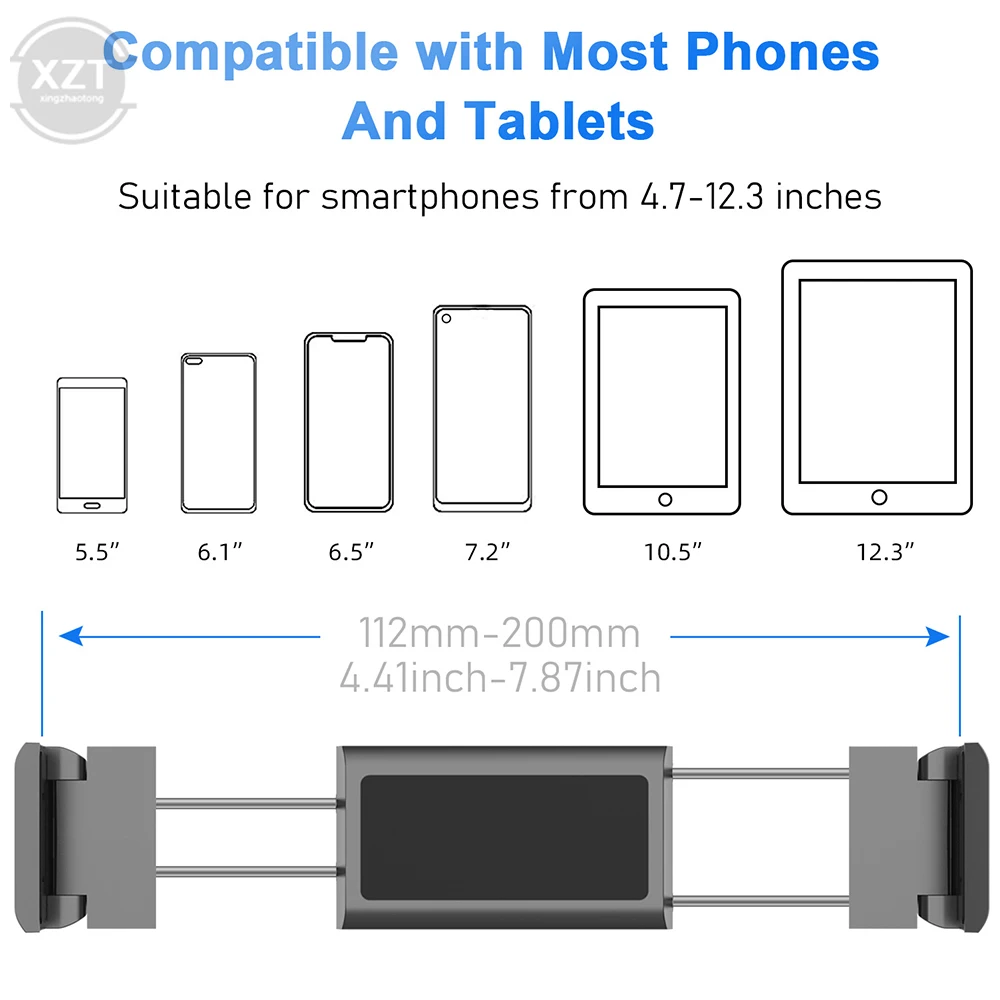 Car Back Seat Headrest Phone Holder Tablet Stand Rear Pillow Adjustment Bracket For Ipad Auto Backseat Mount 4.7-12.3inch