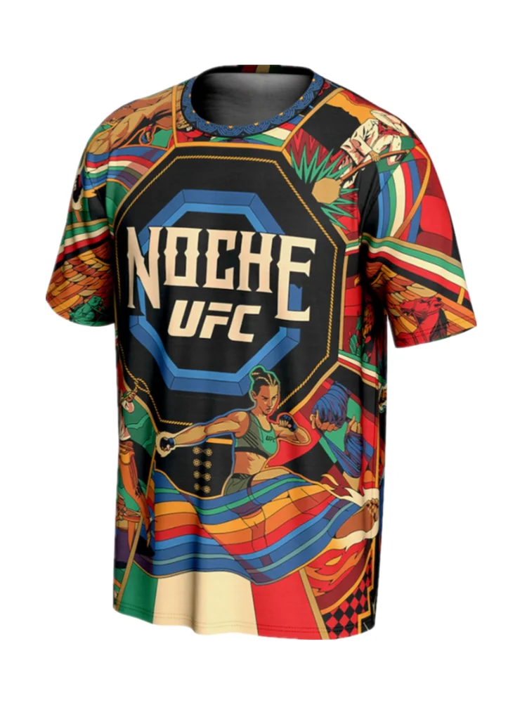 2025 الأكثر مبيعاً الجديد لمحبي القتال UFC تي شيرت كبير الحجم للملاكمة تي شيرت رياضي متطرف للرجال قطع علوية سريعة الجفاف