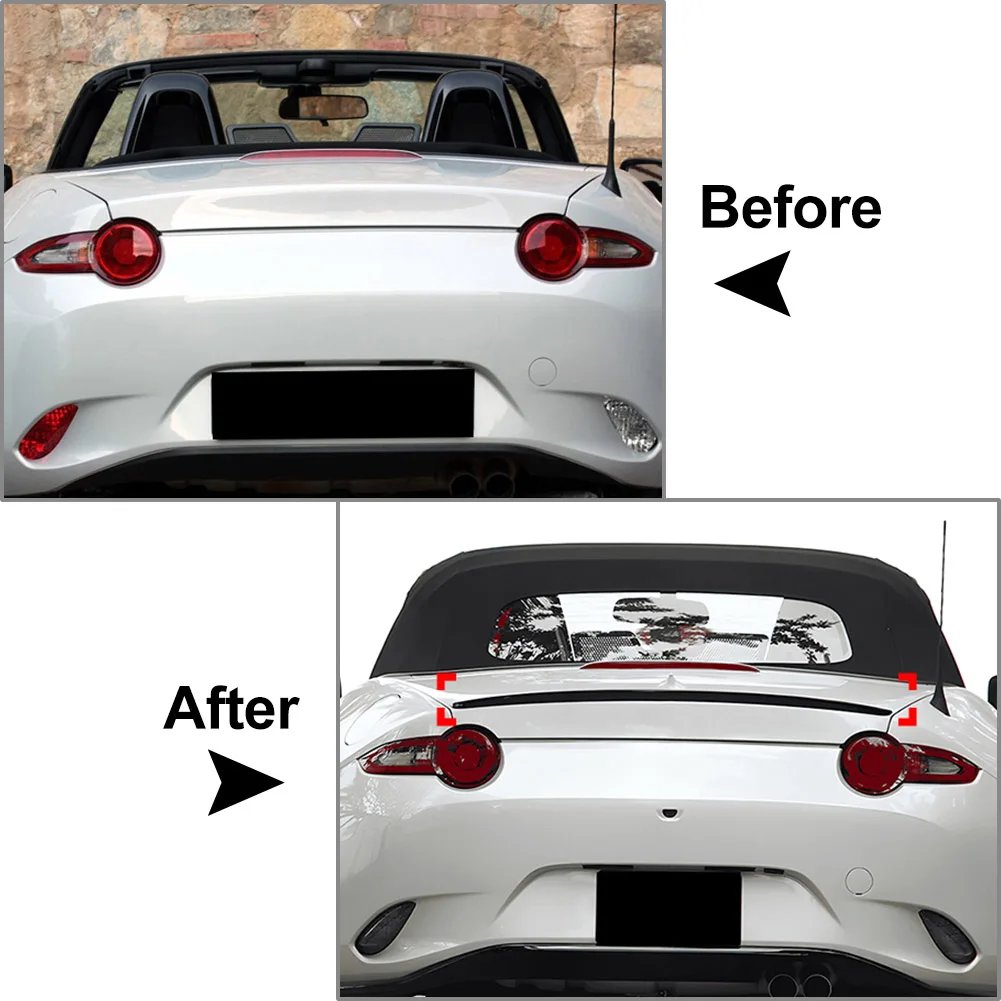 1Pcs Tail Wing Rear Trunk Spoiler Lip Splitter Trim ABS Plastic For Mazda MX-5 MX5 Miata ND 2016-2024