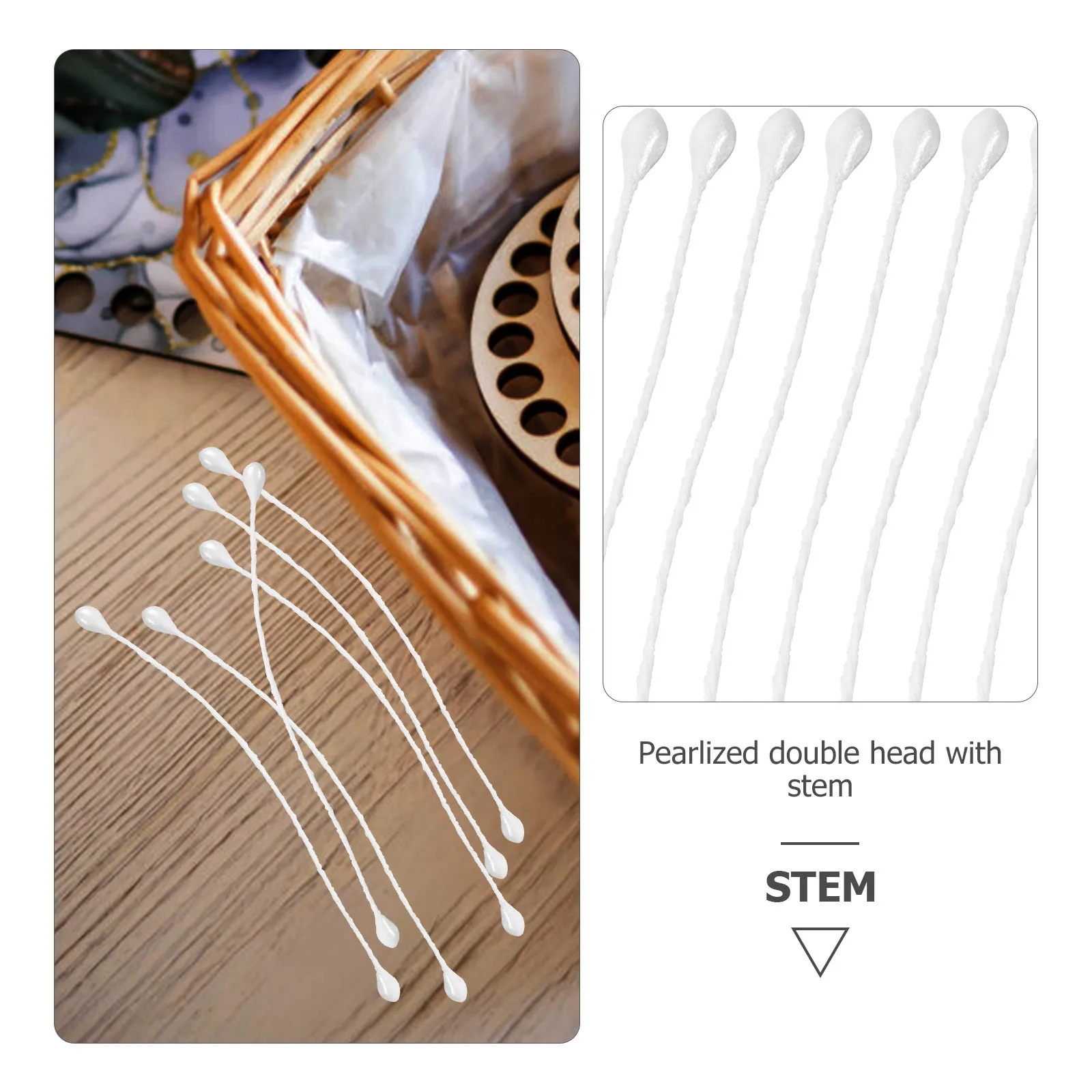 170 قطعة براعم زهرة اللؤلؤ 6 سنتيمتر الأبيض مزدوجة يميل النايلون الجذعية لصنع الزهور كعكة الديكور الزفاف الحرفية الأزهار #1