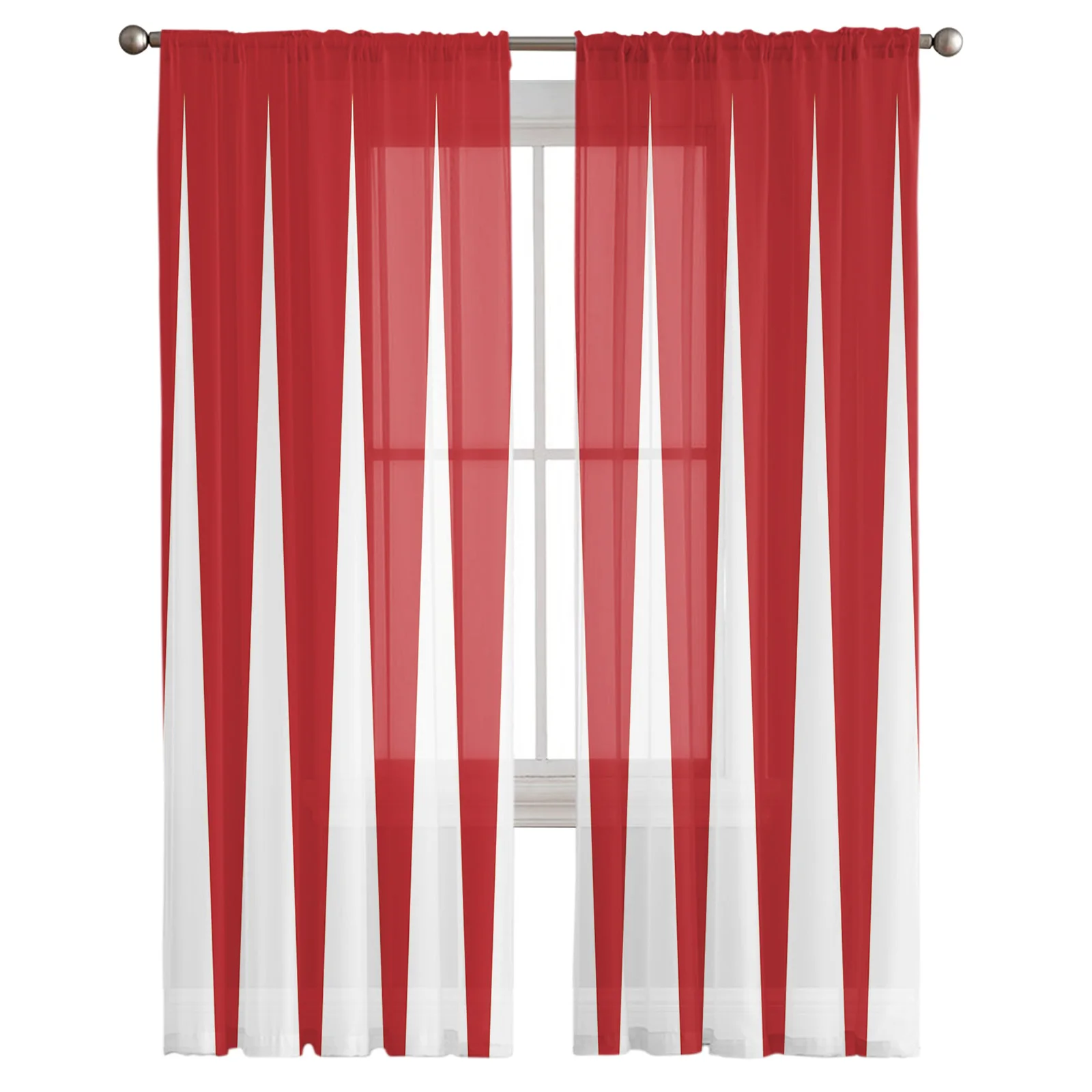 Red and White Meet In Different Specifications Sheer Curtains for Living Room Modern Bedroom Voile Tulle Curtain Window Drapes