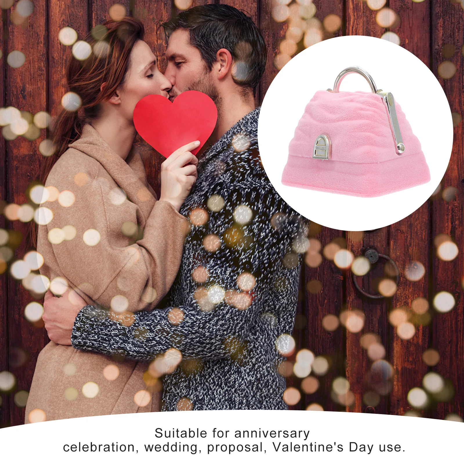 Handbag Style Ring Box Practical and Decorative for Anniversary Celebration Wedding Proposal Handbag Shape Ring Box