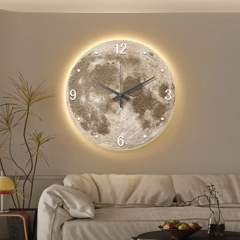 

LED Wall Clock Home Decor Modern Design Wall Clocks Home Living Room Decoration Crafts Mute Digital Watches Moon Renoj De Pared