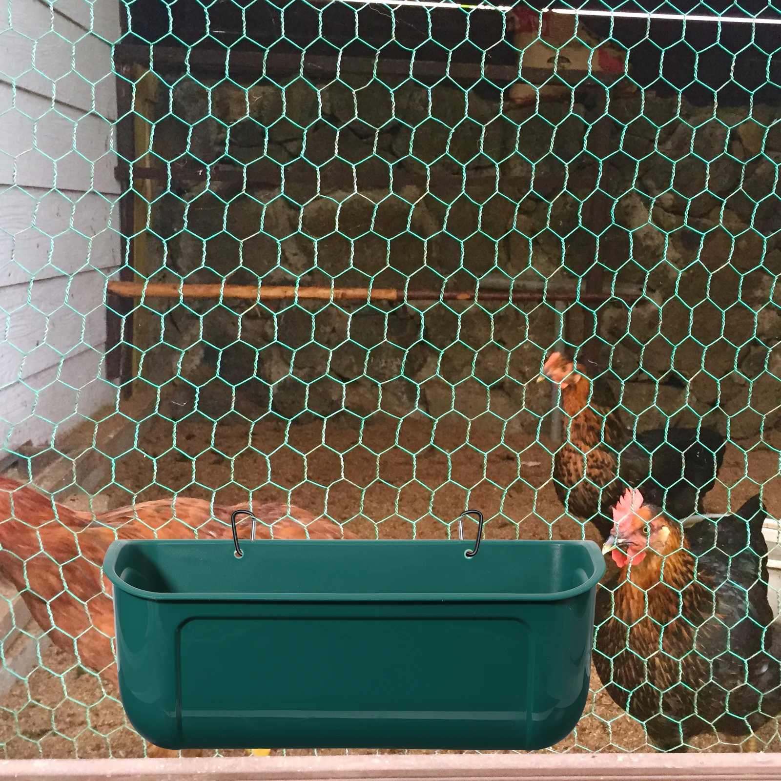 

2Pcs Automatic Feeding Trough Large Capacity Chicken Duck Goat Feeder Easy Clean Plastic Poultry Supplies Hanging Design
