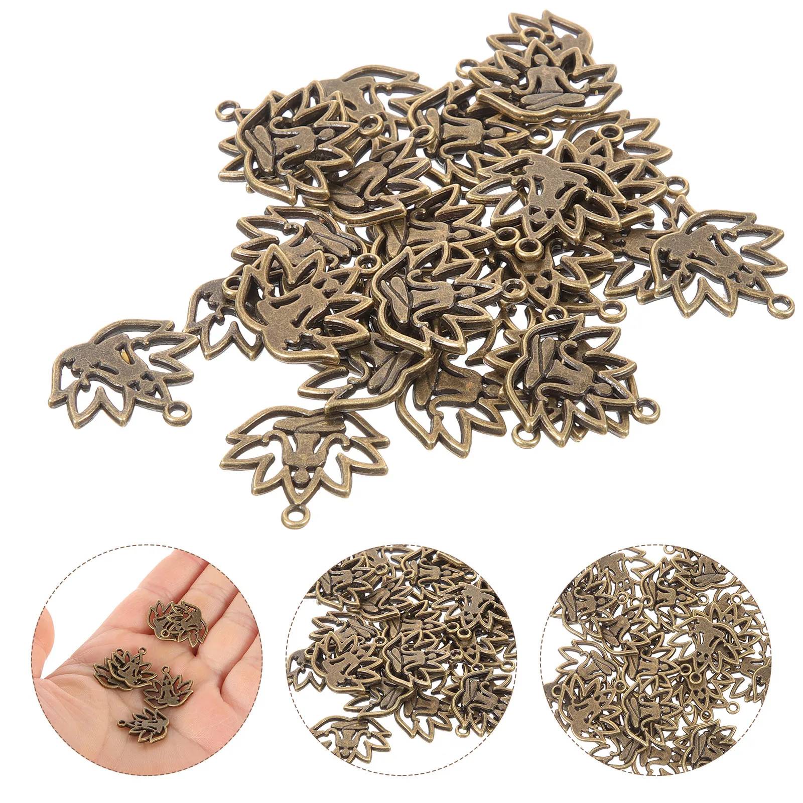 

100 Pcs Guanyin Pendant Charms for Keychain Making Tibetan Hanging Chinese Decorations Alloy Office Connector Necklaces