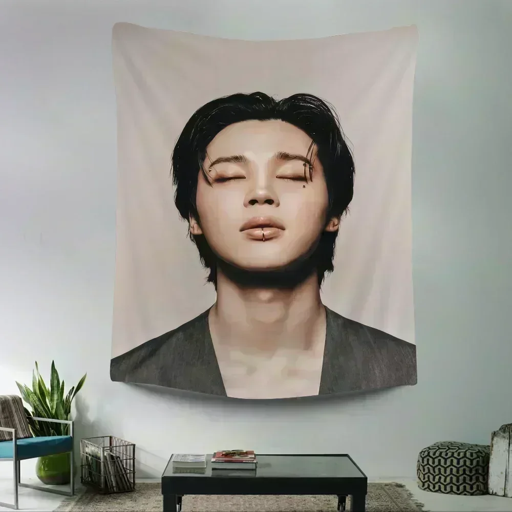 Singer Jimin Kpop Hanging Bohemian Tapestry For Living Room Home Dorm Decor Japanese Tapestry