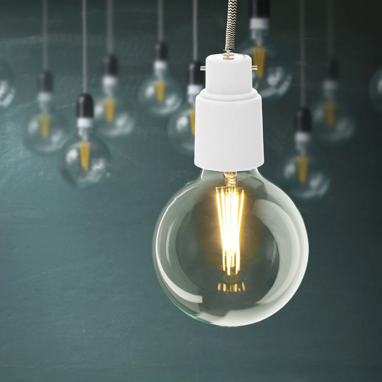 

2Pcs Bulb Base Converter E27 to B22 Light Outlet Plug Adapter Lamp Holder Socket 110V-240V for Chandelier Lighting Fixtures