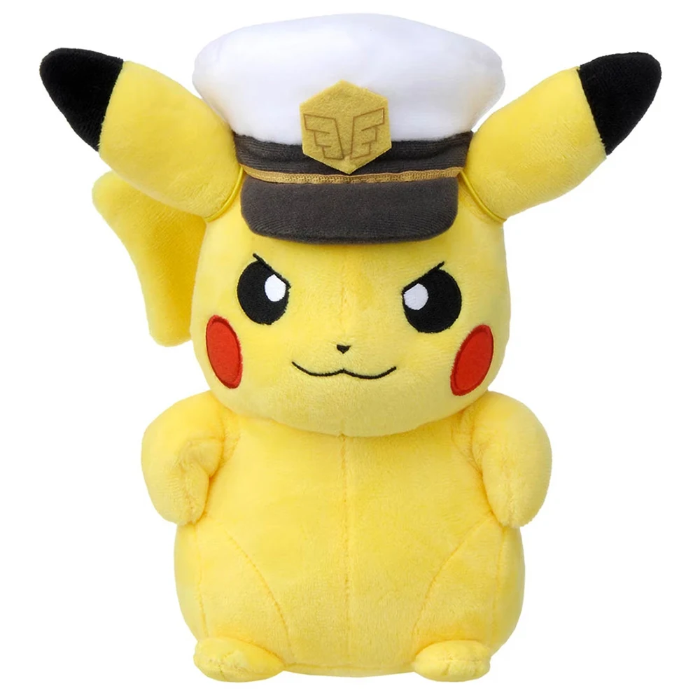 In Stock Original Takara Tomy Pokemon Stuffed Toy Captain Pikachu Plush Toys Cute Furry Kids Fans Birthday Gifts Home Decoration