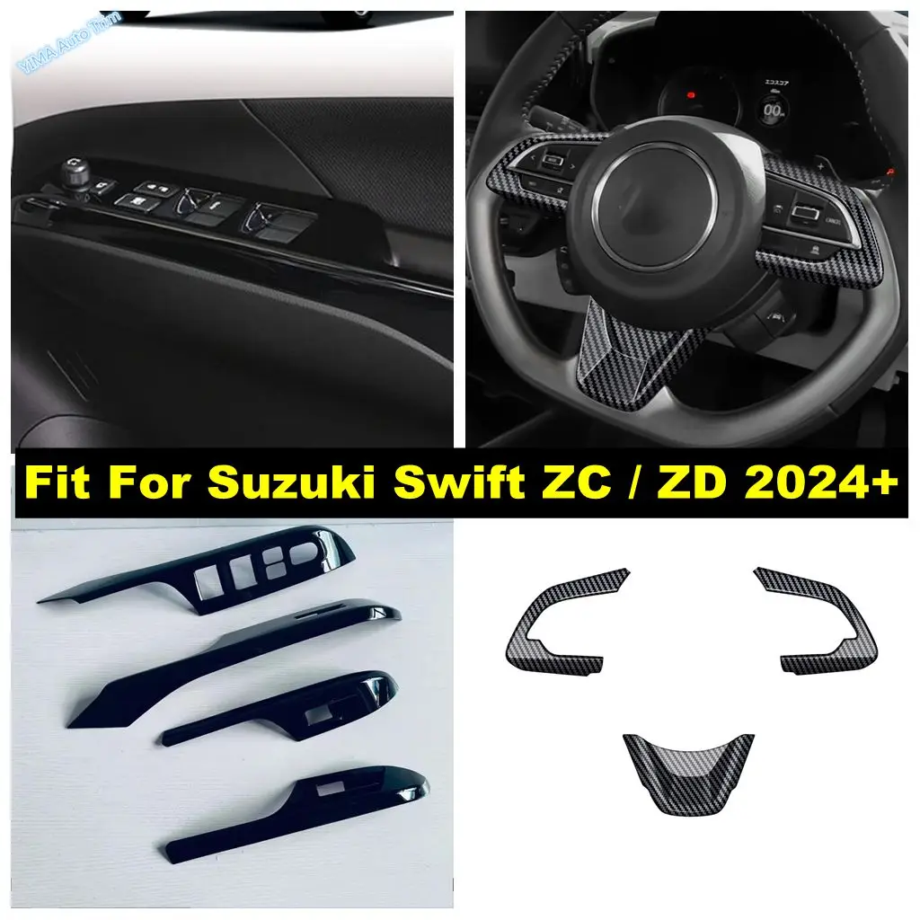 

Car Inner Door Window Glass Lift Panel / Steering Wheel Decoration Cover Trim ABS Accessories For Suzuki Swift ZC / ZD 2024 2025