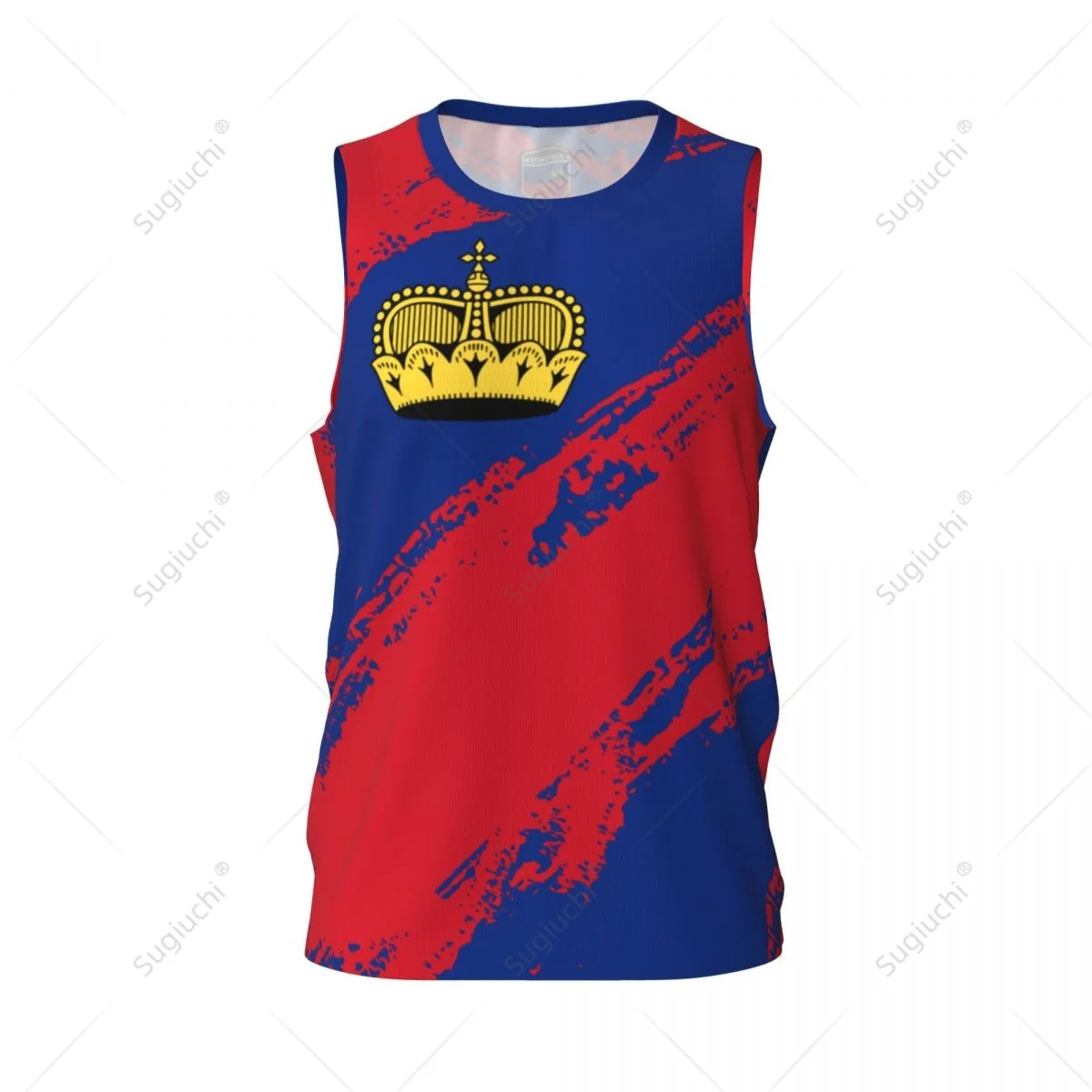 Men Basketball Sports Liechtenstein Flag Running Fitness Multifunction Jersey Sleeveless shirt Custom Name Nunber Exclusive