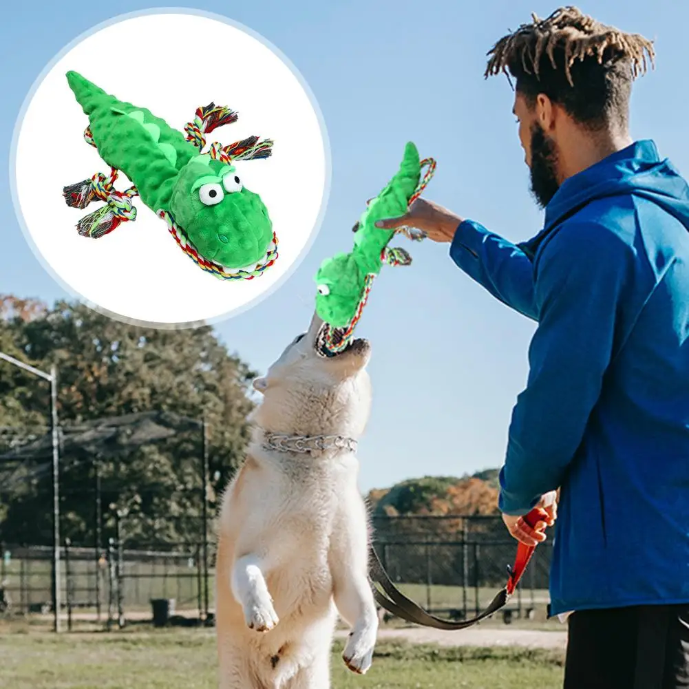 Dog Toy Puppy Teething Toy Dinosaur Shape Dog Squeaky Toy Plush Chew For Dogs Soft Teething For Pet Supplies Durable For Play