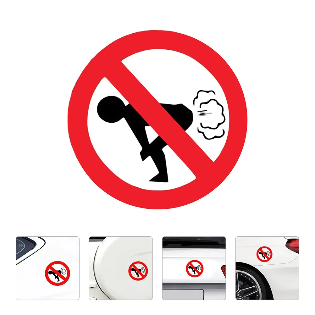 5Pcs No Farting Car Decal Warning Sticker Funny Car Window Body Adhesive Durable Waterproof Warning Sticker Door Stickers
