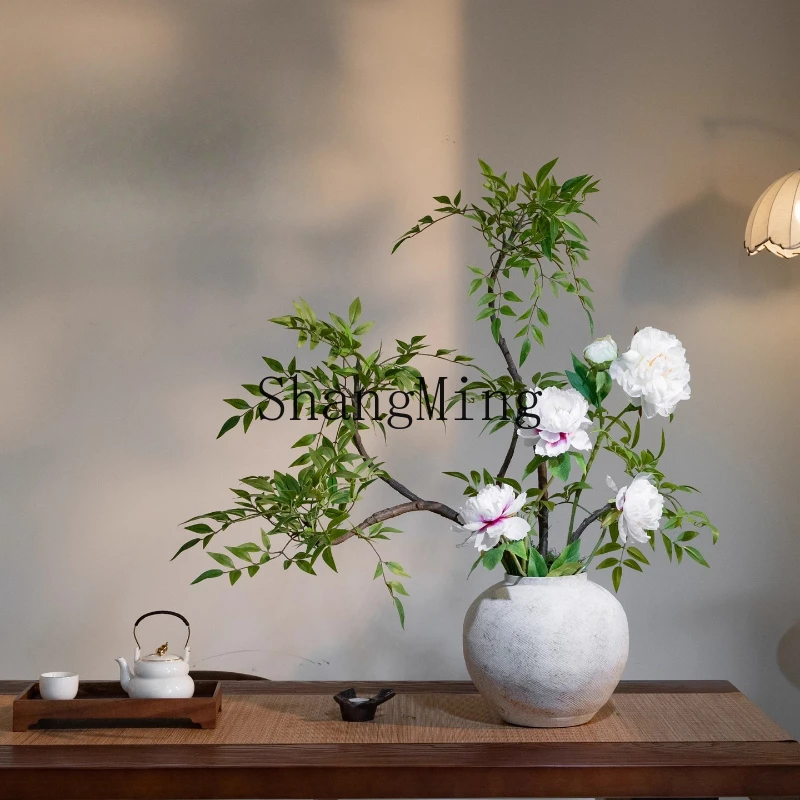 

ZYY simulation green plant fake flower advanced new Chinese tea room decoration bamboo desktop ornament