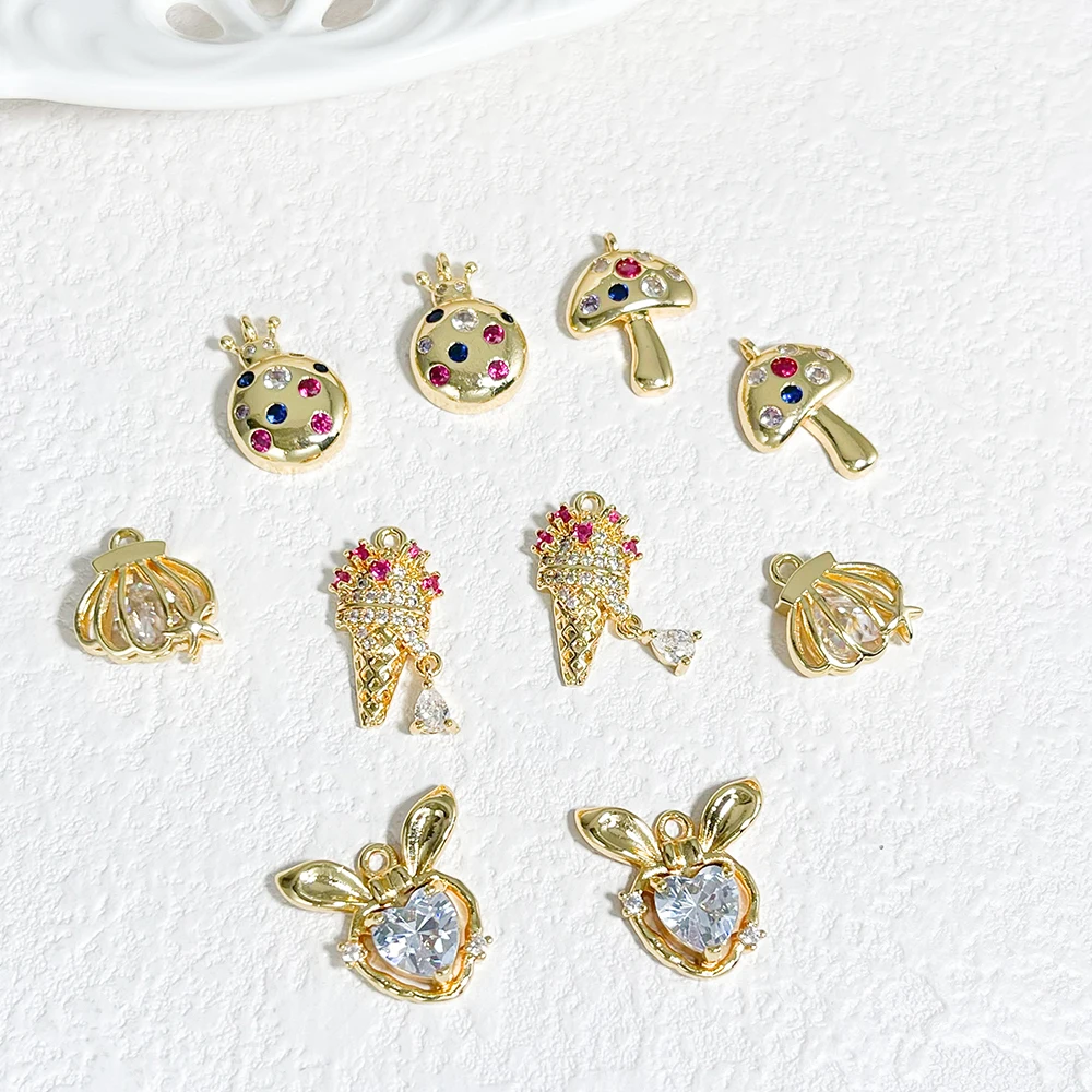 

Сердечный дизайн 50 шт. DIY подвески/аксессуары для сережек/форма гриба/покрытие из настоящего золота/ручная работа/фурнитура и компоненты для ювелирных изделий