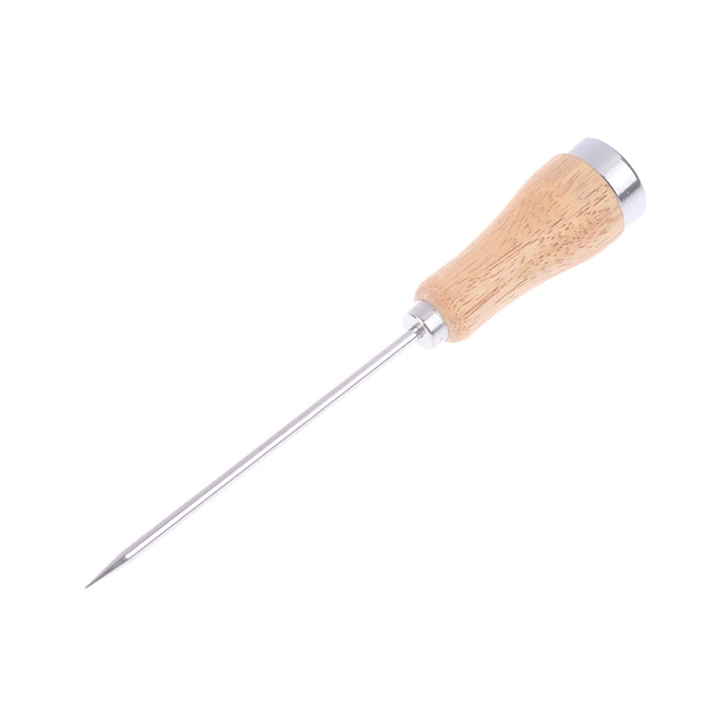 Ice Pick Ice Icing Breaker Wooden Handle Stainless Steel Ice Pick Punch Crusher Cocktail Stick Fruit Bar Kitchen Tool