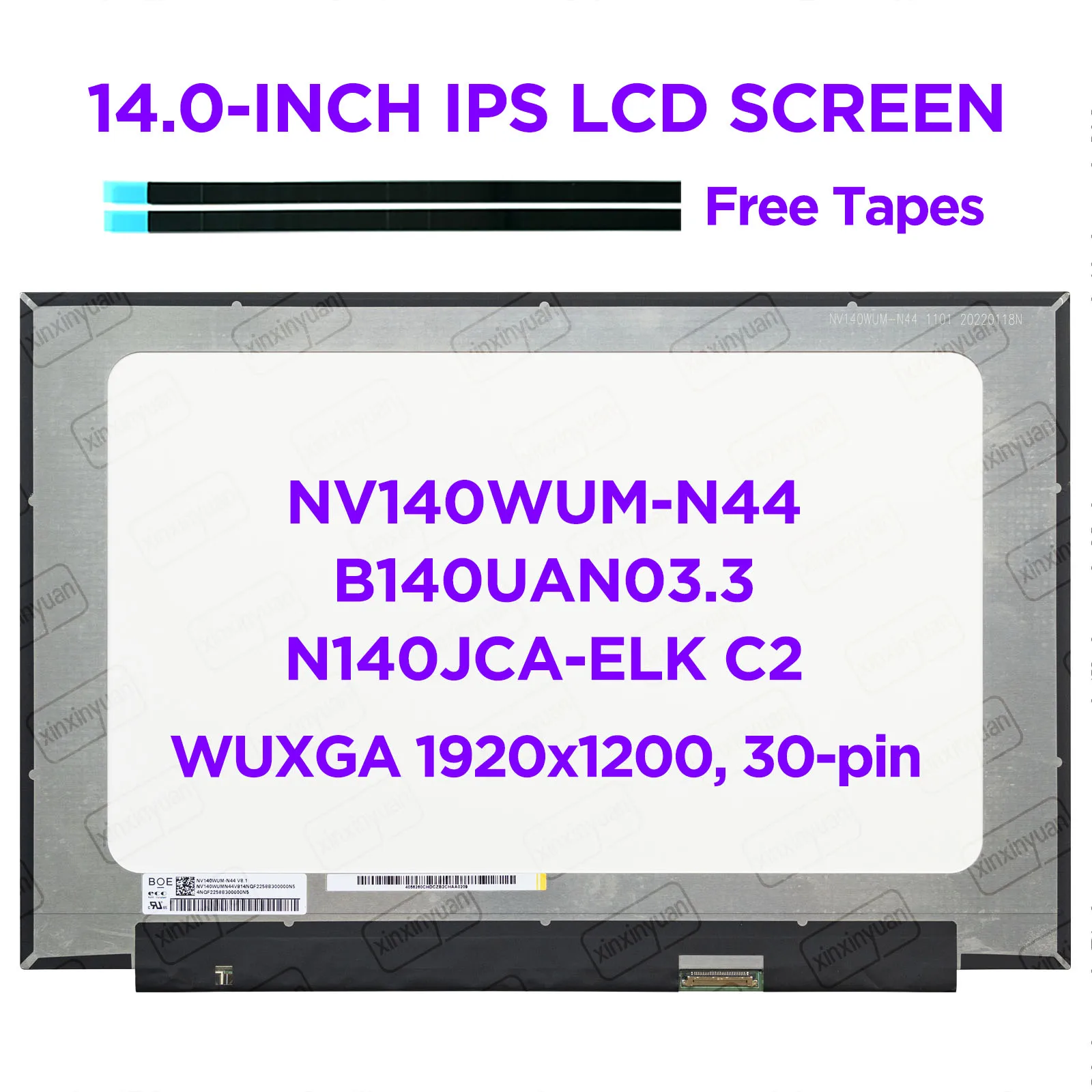 

14.0-Inch Laptop LCD Screen NV140WUM-N44 N140JCA-ELK B140UAN03.3 for ASUS Display Panel Replacement WUXGA1920x1200 30-pin