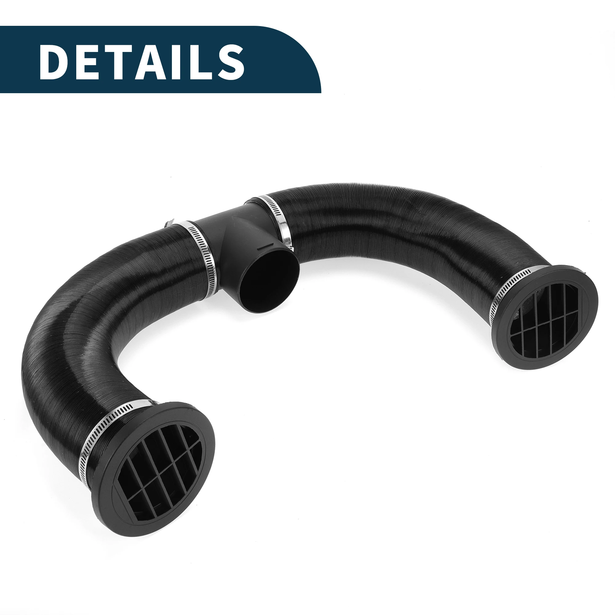 

UXCELL Car Truck RV Bus Van Boat Car Heater Duct Kit Car Heater Duct Pipe Hose Set with T-P Pipe Connector 75mm ID 80cm Max l