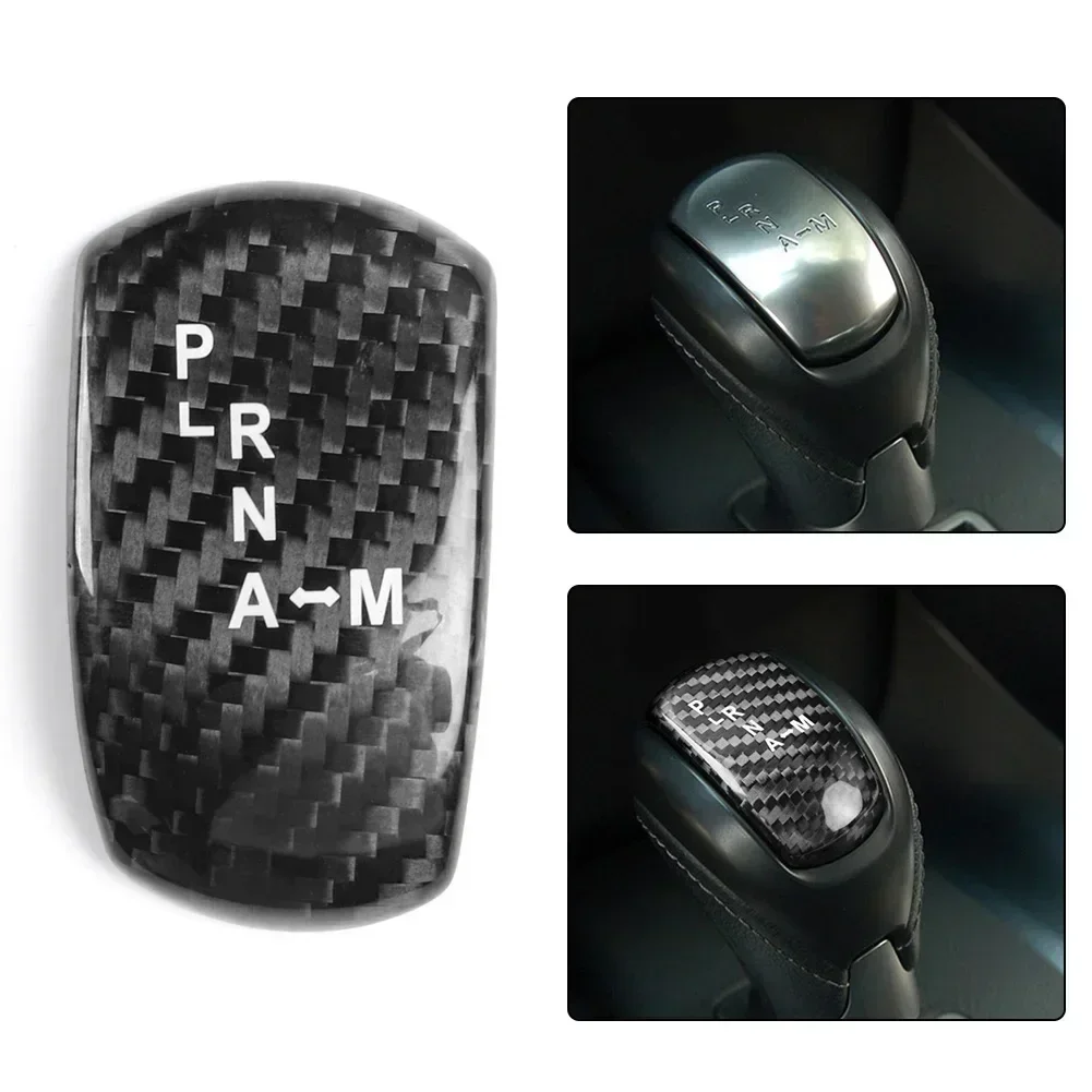 

1PCS For NISSAN GTR R35 2008-2016 Gear Shift Knob Engine Button Cover Carbon Fiber Center Console Gear Shift Knob Cover Black