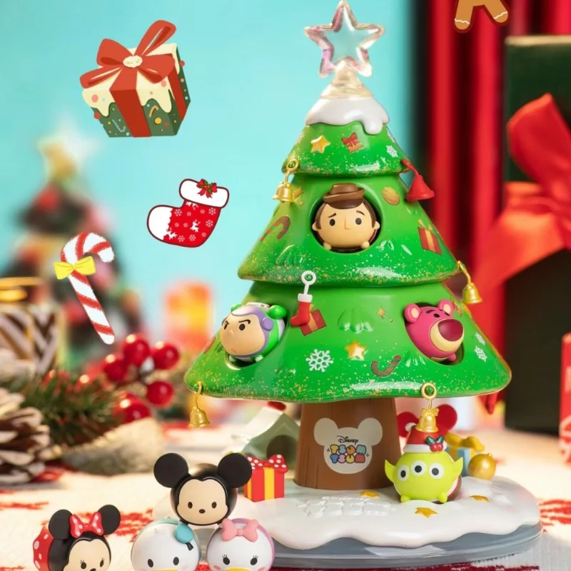 Disney Navidad estrella de los deseos hecha a mano 22cm caja de regalo Toy Story tosmo pino árbol de Navidad Diy adorno de escritorio juguete Xmans regalo