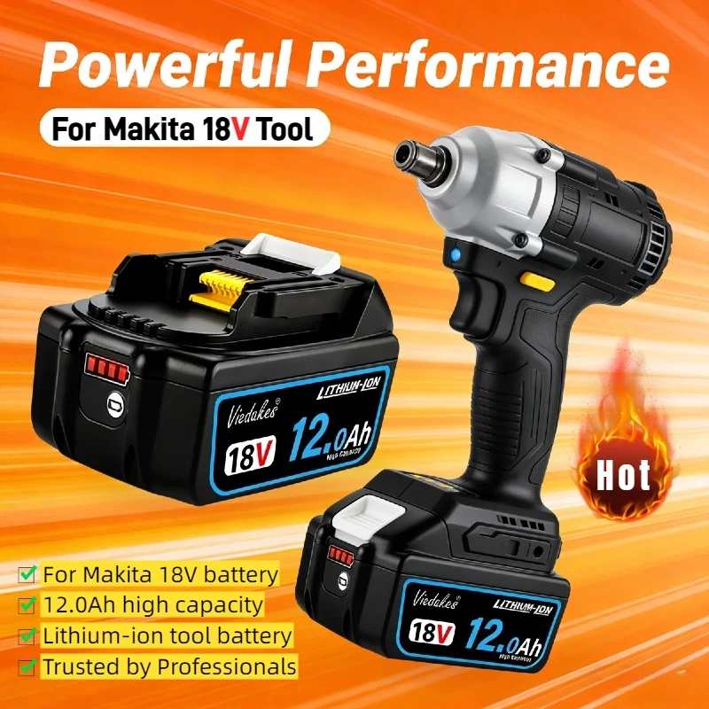 

NEW Original For Makita 18V Battery 12000mAh Compatible with DTD173 DHP487 DJV182 Professional Power Tools battery