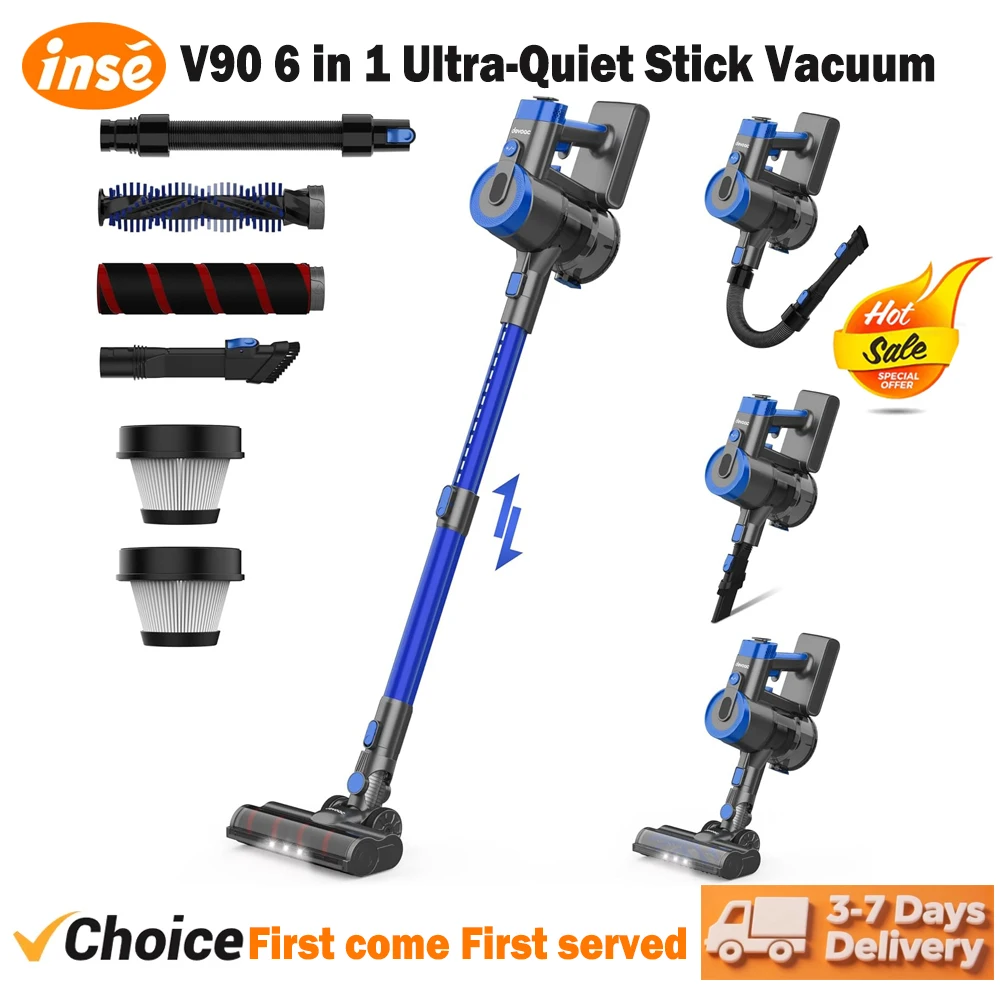 

DEVOAC V90 Cordless Handheld Vacuum Cleaner 365W Motor 27000PA Powerful Suction 6 in 1 Stick Vacuum for Home Pet Hair Hard Floor