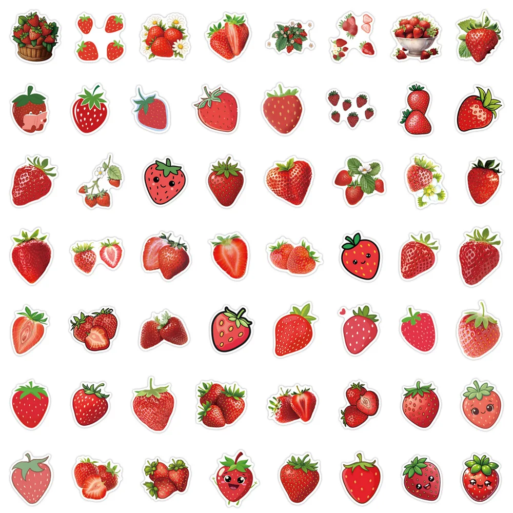 55/110PCS Fruit Series Strawberry Graffiti Stickers Luggage Water Cup Scooter Stationery Notebook Stickers