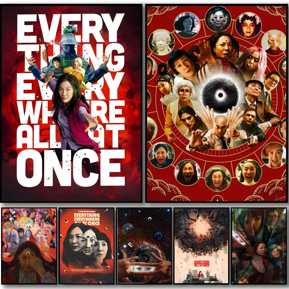 oscar film E-Everything Everywhere All at Once Poster HD art sticky wall waterproof home bedroom bar aesthetic decoration