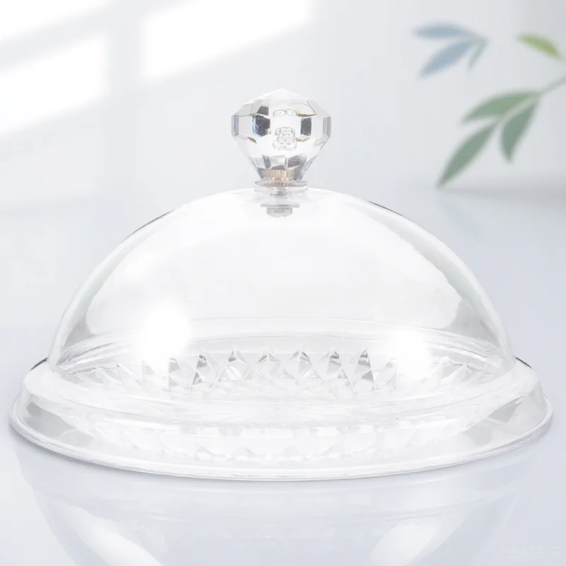 

Plastic Smooth Cake Serving Tray Elegant Dessert Plate Transparent Lid Food Storage For Kitchen Restaurant Party