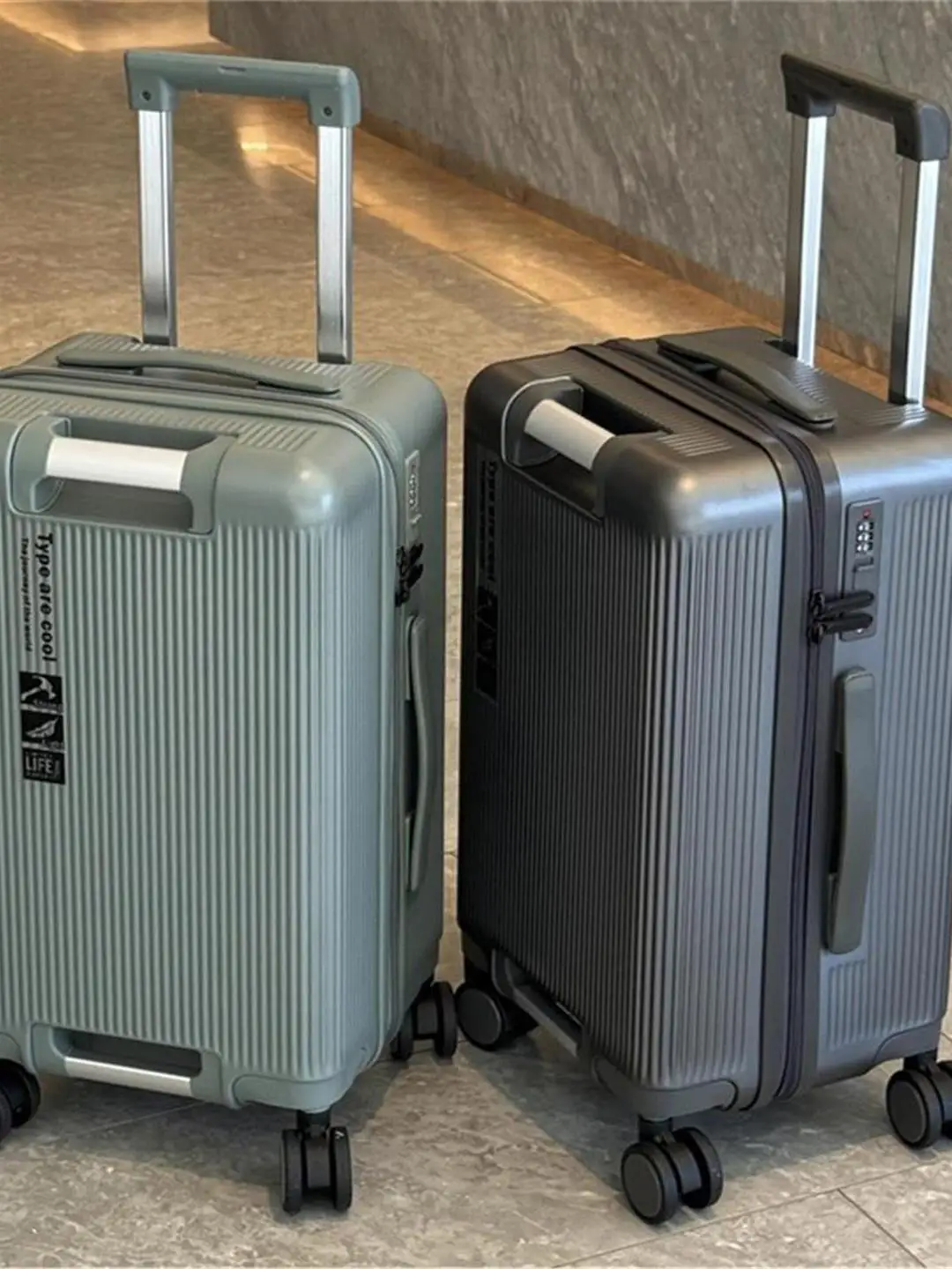 

37-дюймовый чемодан для ручной клади с двойной ручкой и четырехсторонними колесами, большая вместительная коробка на молнии, Lage для путешествий