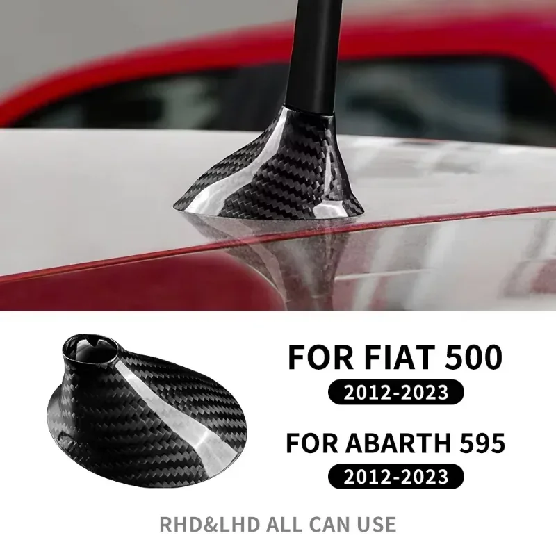 

For Fiat 500 For Abarth 595 Real Dry Hard Carbon Fiber 2012-2023 Antenna Shark Fin Interior Decoration Modification Accessories