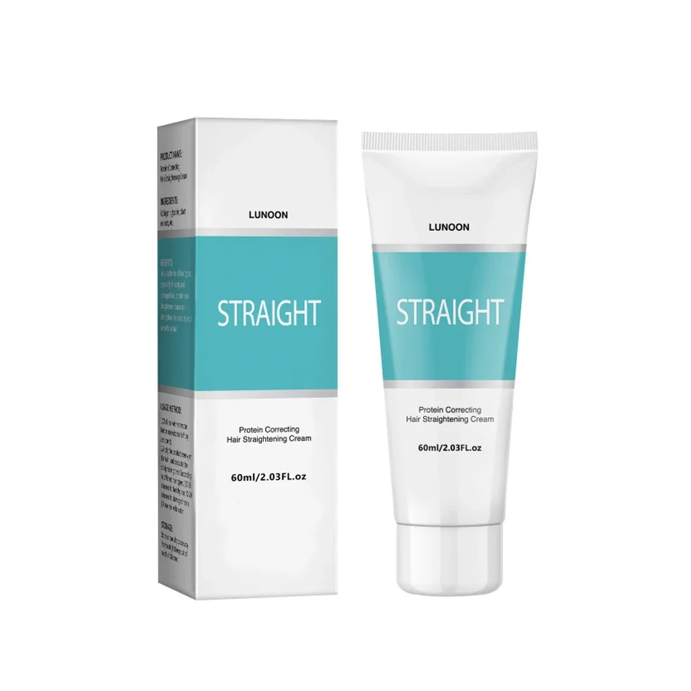 

LUNOON 60ml Protein Correcting Hair Straightening Cream-Smooth& Strengthen Curly/Damaged Hair, Long-Lasting Straightening Effect