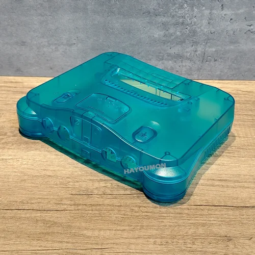 Imagen 2 del producto Nueva carcasa de repuesto azul hielo, carcasa translúcida Compatible con consola de videojuegos Retro N64, caja transparente de 12 colores