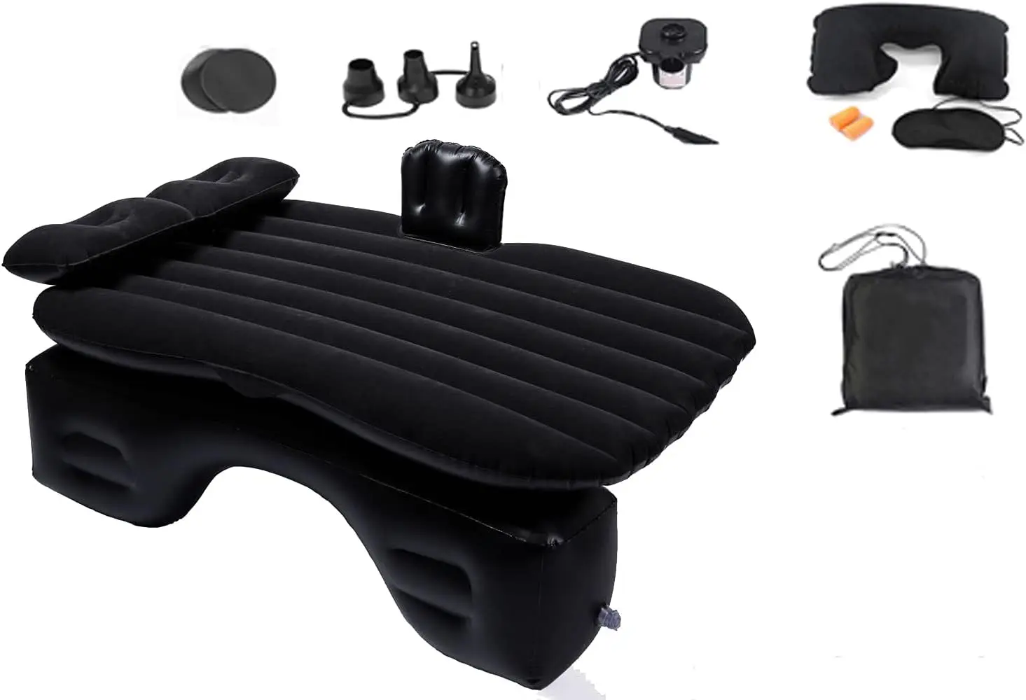 

Inflatable Car Air Mattress Back Seat Bed with Pump, Portable Travel Sleeping Pad for SUV
