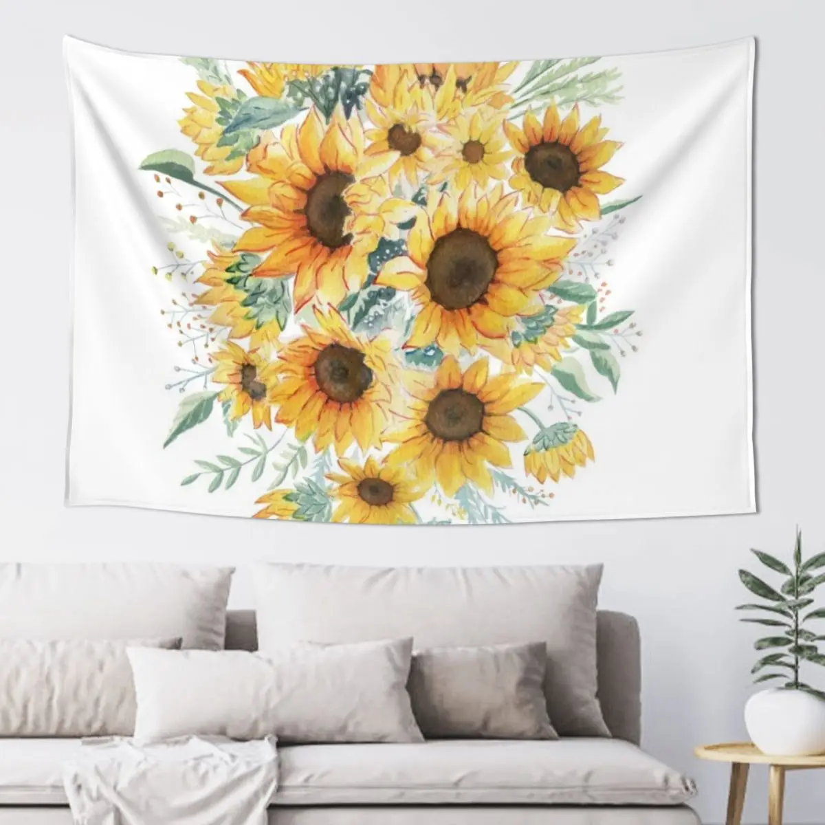 

Loose Watercolor Sunflowers Tapestry Home Decorations Aesthetic Living Room Decoration Anime Decor Tapestry