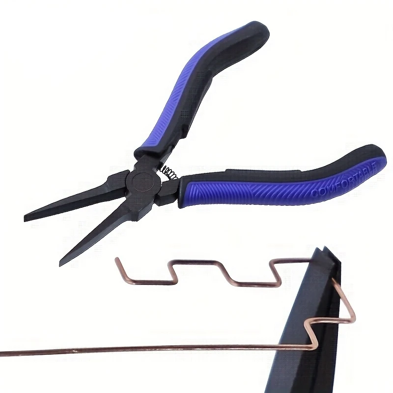 4.5 Inch Needle Nose Pliers Flat Smooth Jaw Mini Jewelry Making Tools Wire Bending Craft Precision Detail Work DIY Repair Pliers