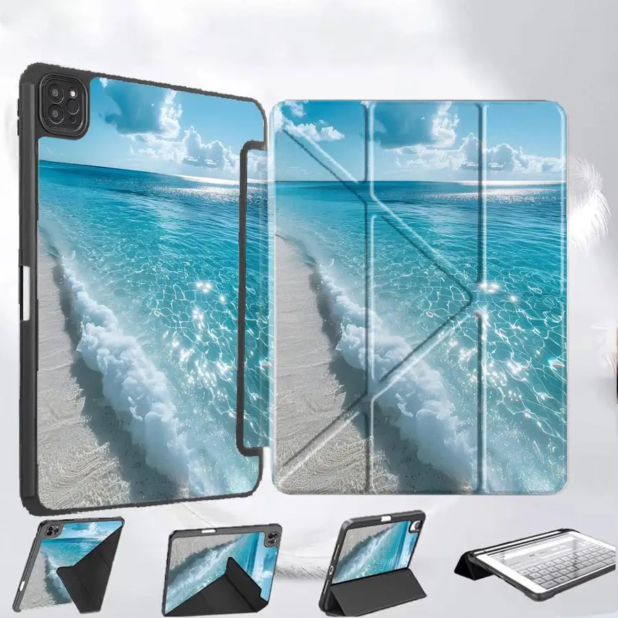 

Tablet Case For iPad Pro 11th 10th 9th 8th 7th 12.9inch Pro 2025 Air 4 5 M3 M2 M4 11inch Mini 6 7 Holder Cover Beautiful Sea